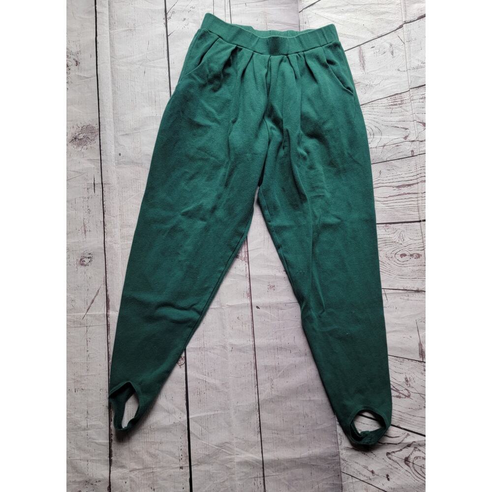 Miss Juli Stirrup Pants 80s 90s Green Jogger Pants Size M